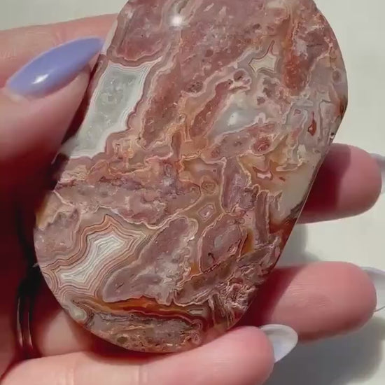 Crazy Lace Agate Palm Stone | Mexican Crazy Lace Agate | Gift for Crystal Lover | Happiness Crystal | Grounding Crystal | Crystal Gift