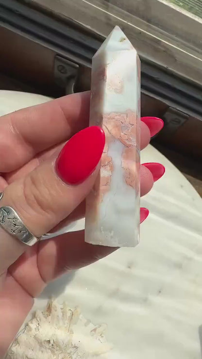 Imperfect Cotton Candy Agate Tower