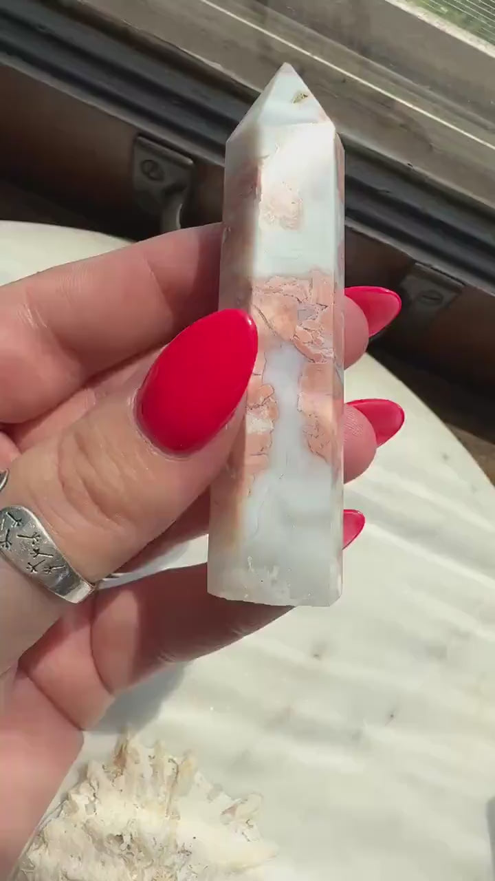 Imperfect Cotton Candy Agate Tower