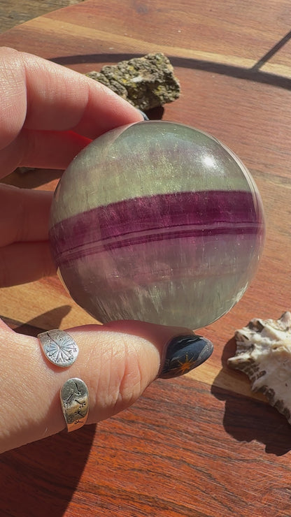 BANDED CANDY FLUORITE SPHERE