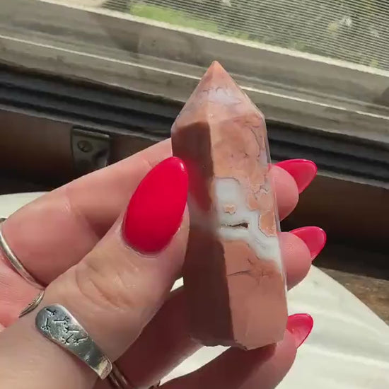 Cotton Candy Agate Tower