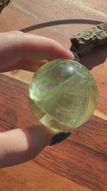 GREEN APPLE FLUORITE SPHERE
