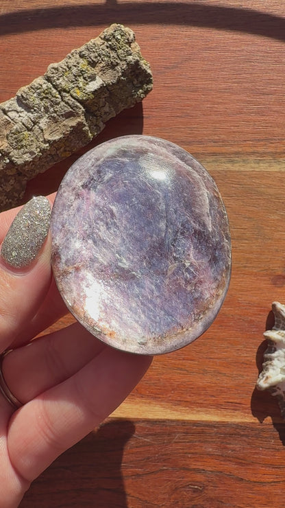 FLASHY LEPIDOLITE PALM STONE
