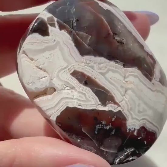Crazy Lace Agate Palm Stone | Mexican Crazy Lace Agate | Gift for Crystal Lover | Happiness Crystal | Grounding Crystal | Crystal Gift