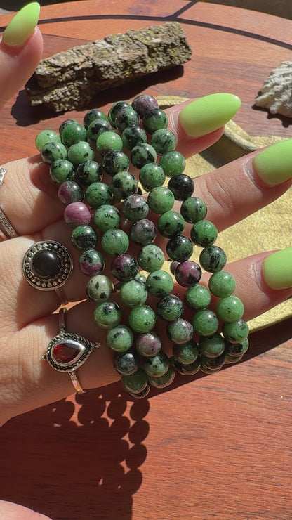 RUBY ZOISITE BRACELET 6MM