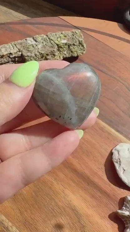 Sunset Flash Labradorite Heart (Small)