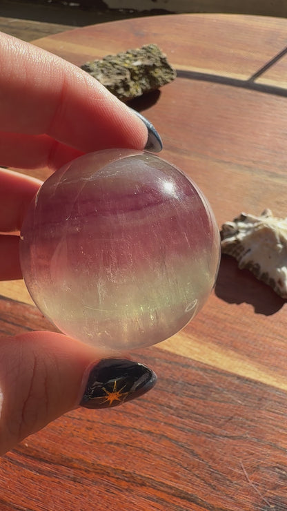 BANDED CANDY FLUORITE SPHERE