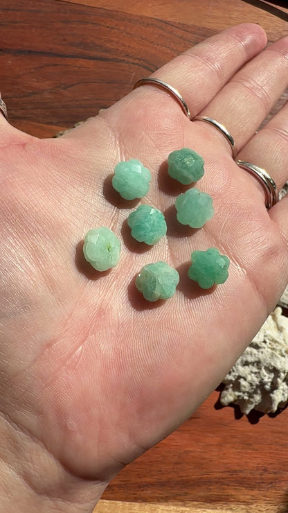 MINI AMAZONITE FACETED FLOWER CARVING [QTY. 1]