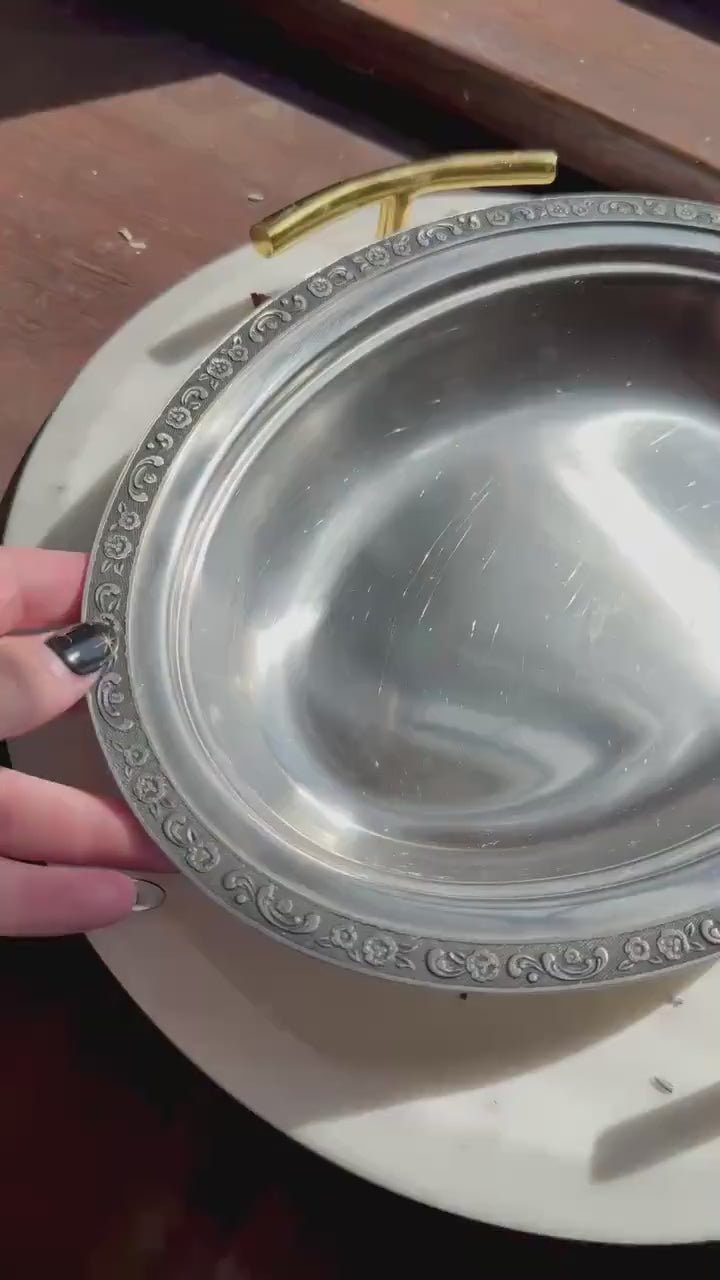 Vintage Altar Dish || Silver Altar Dish || Vintage Crystal Dish || Altar Offering Dish || Vintage Ritual Dish || Altar Dish || Crystal Dish