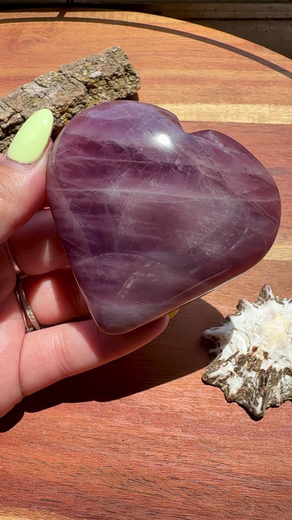 PURPLE ROSE QUARTZ HEART