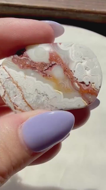 Crazy Lace Agate Mini Palm Stone | Mexican Crazy Lace Agate | Gift for Crystal Lover | Happiness Crystal | Grounding Crystal | Crystal Gift