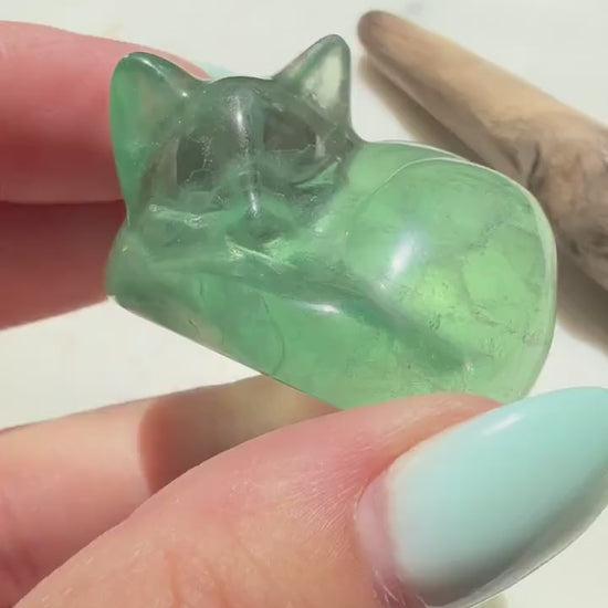 Green Fluorite Sleeping Cat