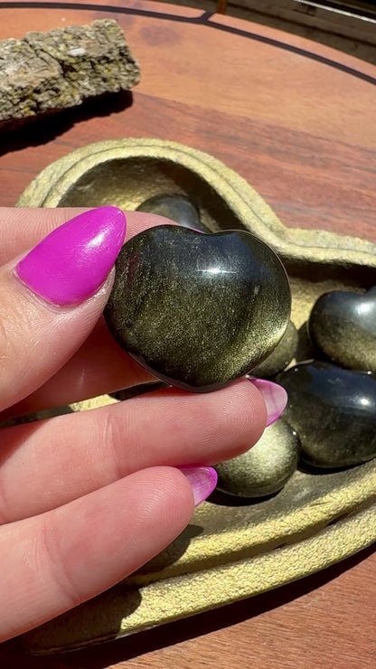 GOLD SHEEN OBSIDIAN HEART (INTUITIVELY CHOSEN)