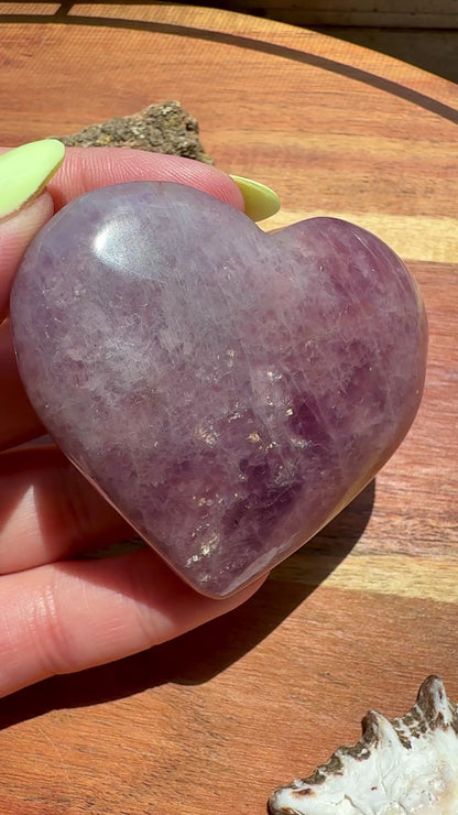 PURPLE ROSE QUARTZ HEART