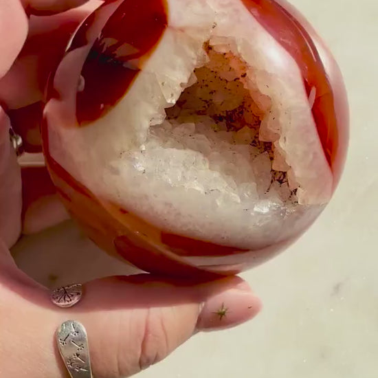 Carnelian and Red Sardonyx Sphere (60mm) || Carnelian Sphere || Red Sardonyx Sphere || Crystal Sphere || Druzy Sphere