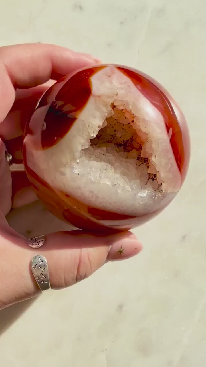 Carnelian and Red Sardonyx Sphere (60mm) || Carnelian Sphere || Red Sardonyx Sphere || Crystal Sphere || Druzy Sphere