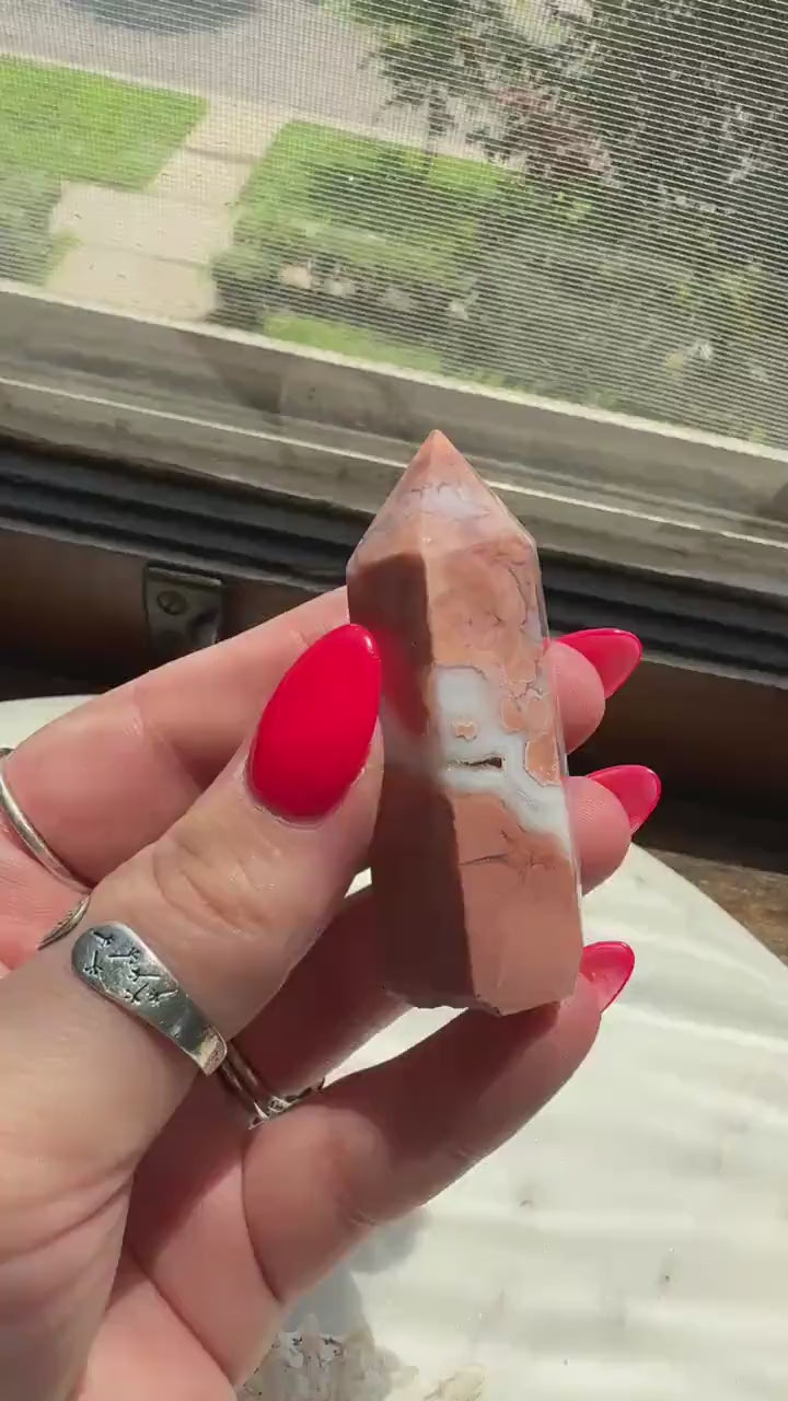Imperfect Cotton Candy Agate Tower