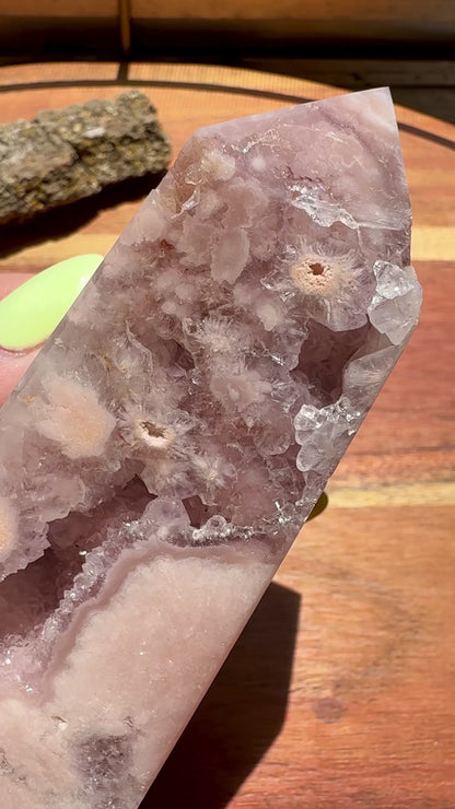 PINK AMETHYST + FLOWER AGATE TOWER