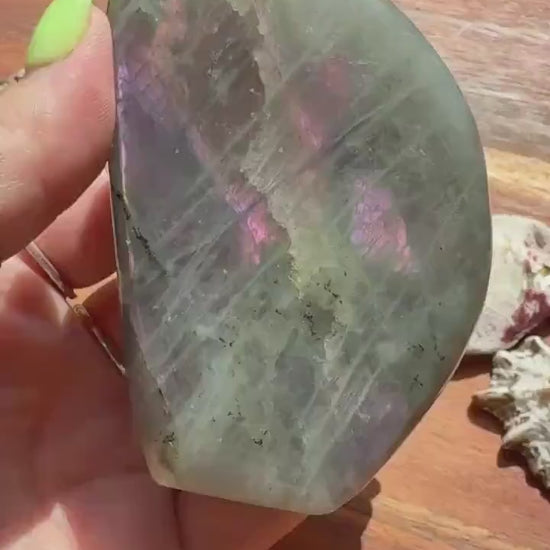 Purple and Pink Flash Labradorite Freeform