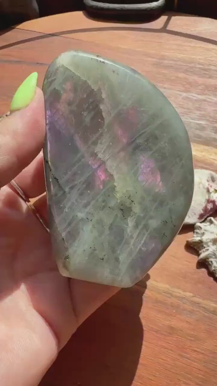 Purple and Pink Flash Labradorite Freeform