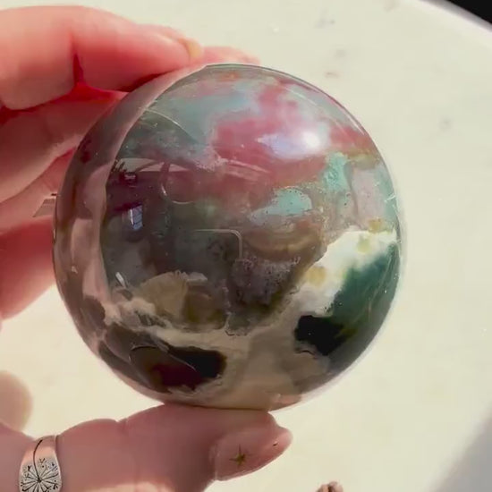 Sea Jasper Sphere || Ocean Jasper Sphere || Crystal Sphere || Calming Crystal ||