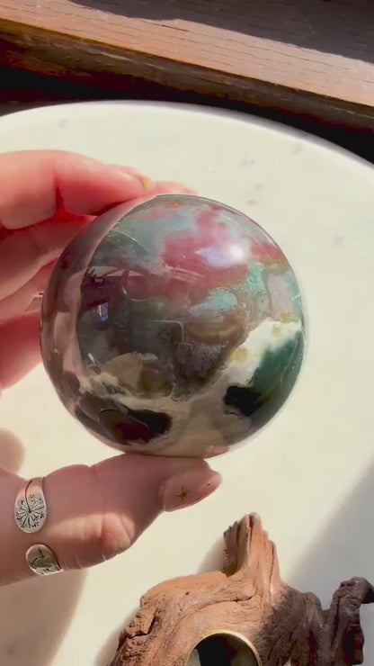 Sea Jasper Sphere || Ocean Jasper Sphere || Crystal Sphere || Calming Crystal ||