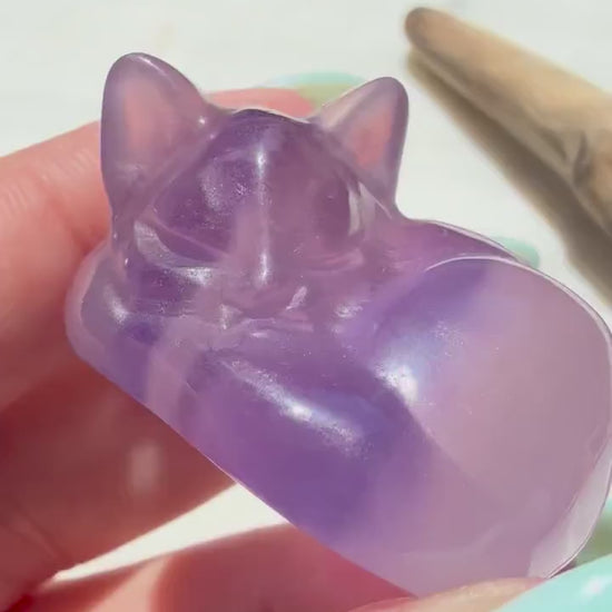Purple Fluorite Sleeping Cat