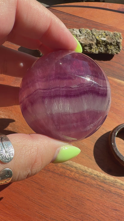 BANDED CANDY FLUORITE SPHERE