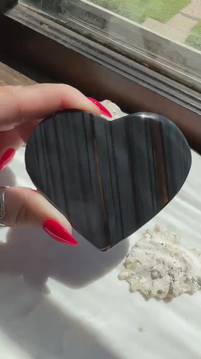 Midnight Lace Obsidian Heart