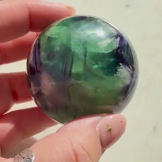 Feather Fluorite Sphere (40mm) || Fluorite Sphere || Crystal Sphere