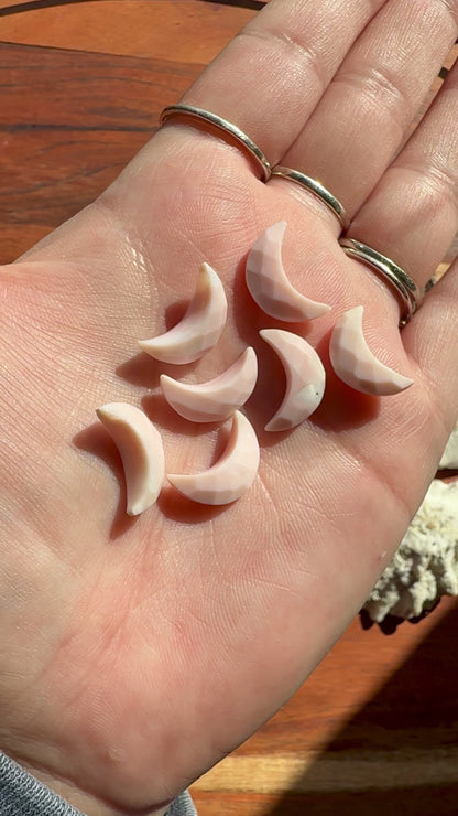 MINI PINK OPAL FACETED MOON CARVING [QTY. 1]
